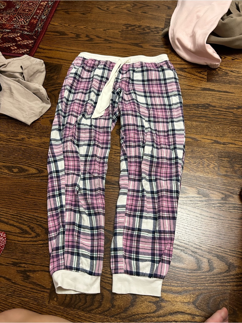 George Pink Plaid Ankle Pajama Pants